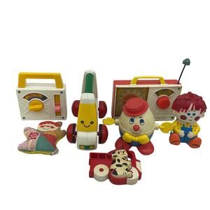 Vintage Mix Preowned LOT Classic Toys Fisher Price Clock Radio Humpty Dumpty